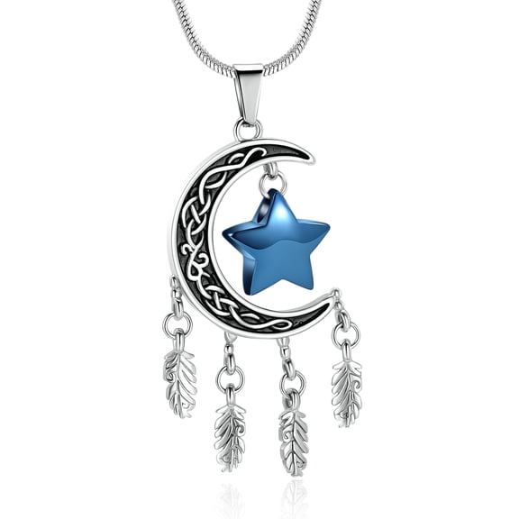 Personlized Moon &Star Cremation Jewellery Urns For Ashes Keepsake Urn Necklace Mini Urns