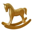 thumbnail image 4 of Estatua de caballo mecedor, adorno de escritorio, madera, vintage, rústico, retro, escultura animal Oro, 4 of 8
