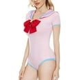 thumbnail image 5 of CutiePlusU Button Crotch Onesie Adult Romper Bodysuit Cosplay-Magical Sailor Onesie Skirt Set-SkybluePink XS, 5 of 5