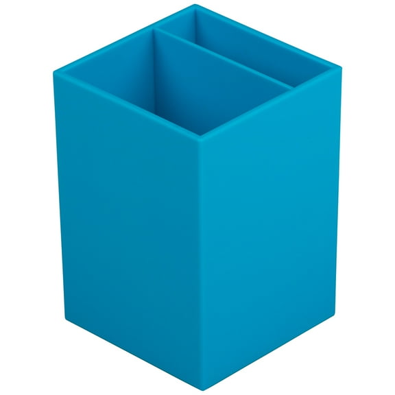 JAM Paper Plastic Pen Holder, Blue, Desktop Pencil Cup Sold Individually