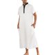 thumbnail image 4 of CAMISETA DE NOCHE PARA HOMBRE CON CUELLO HENLEY CORTA MANGA Y COLOR DE CONTRASTE TALLA M BLANCA, 4 of 6