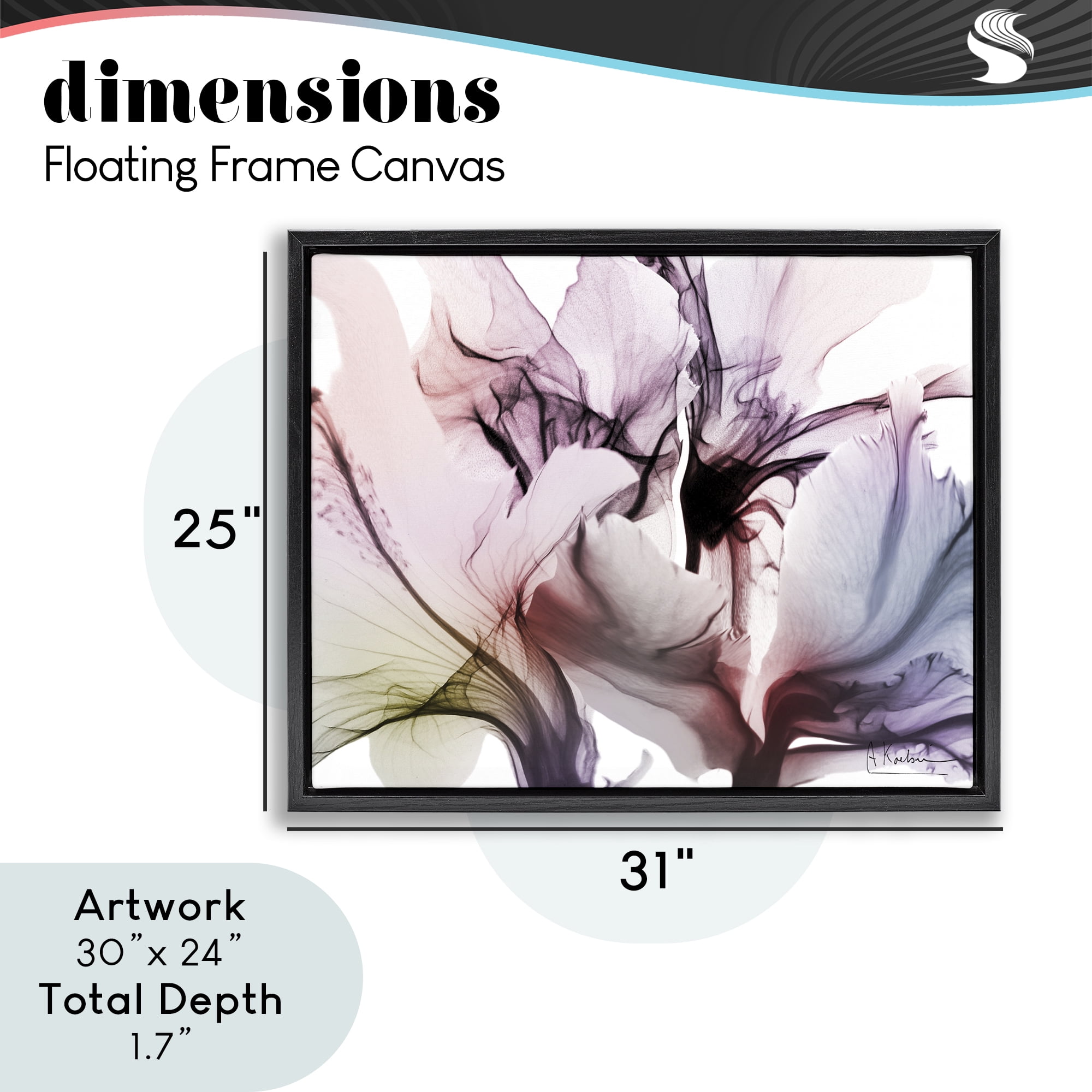 Stupell Industries Brilliant Song Flower Petals Black Framed Floater Canvas Wall Art, design by Albert Koetsier