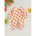thumbnail image 3 of Baby Boy Girl Halloween Outfit Newborn Pumpkin Bat Long Sleeve Romper One Piece Cotton Jumpsuit Fall Winter Clothes, 3 of 8