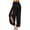 Black, variant on Babysbule Women's Pants Women Casual Solid Hollow Elastic Waist Workout Sports Wide Leg Pants Trousers