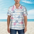 thumbnail image 2 of Disketp Hawaiian Shirts For Men,Flamingo And Pineapple Print Mens Casual Short Sleeve Button Down Shirts Beach Shirt, 2 of 7