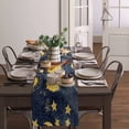 thumbnail image 4 of Table Runner Dresser Scarves 72 Inch Long, Moon Sun Galaxy Stars Linen Dining Table Runners Mandala Astronomy Blue and Yellow Tabletop Scarf for Wedding Holiday Party Kitchen, 4 of 7