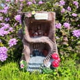thumbnail image 4 of Solar Light Gnome Fairy Tree House Outdoor Statues, Big Size Elf Miniature Buildings Tree House Sculptures for Outdoor Garden Patio Lawn Path Decorations, 8" Tall, 4 of 7