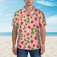 thumbnail image 6 of Picia Strawberries Gentle Cotton Regular Fit Short Sleeve Casual Hawaiian Shirt for Men-Medium, 6 of 9