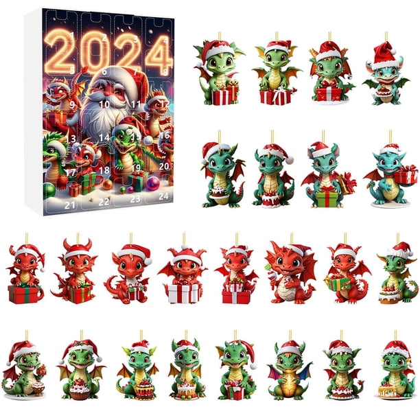 Calendario De Adviento Para Las Fiestas Navideñas De 2024. Bonito Calendario De Adviento Navideño Para Bebés. Set De Decoración 2D. Estilo Plano Para El Hogar En Navidad.