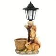thumbnail image 4 of Outdoor Squirrel Flowerpot Statue - Solar Light, Resin. Planter (no flowers), garden/patio/Halloween decor. Whimsical, handcrafted, 4 of 11