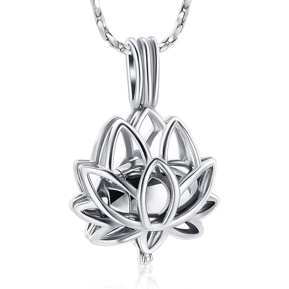 Cremation Jewelry for Ashes - Lotus Flower Ashes Pendant Mini Keepsake Urn Necklace for Ashes Memorial Women's Lockets Ash Jewelry