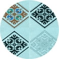 thumbnail image 1 of Ahgly Company Tapis Rond Lavable en Machine Intérieur Transitionnel Vert Profond, 5 Pieds Rond, 1 of 7