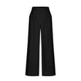 thumbnail image 4 of WJHWSX Women's Pants,Casual Pants for Women,Straight Leg Pants Women,Pockets,Breathable,Solid,Cotton,Black,L(US:8), 4 of 7