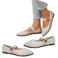 thumbnail image 6 of AUDeals Women's Mary Jane Shoes Thick Heel Pointed Toe One Strap Soft Leather Casual Dress Shoes, 6 of 8