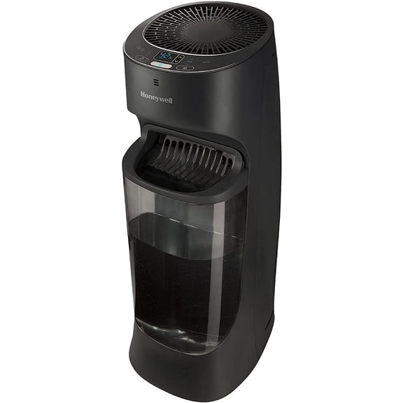 Top Fill Tower Humidifier, Digital Humidistat, Black – Cool Mist Humidifiers for Bedroom, Home or Office with Space-Saving Design
