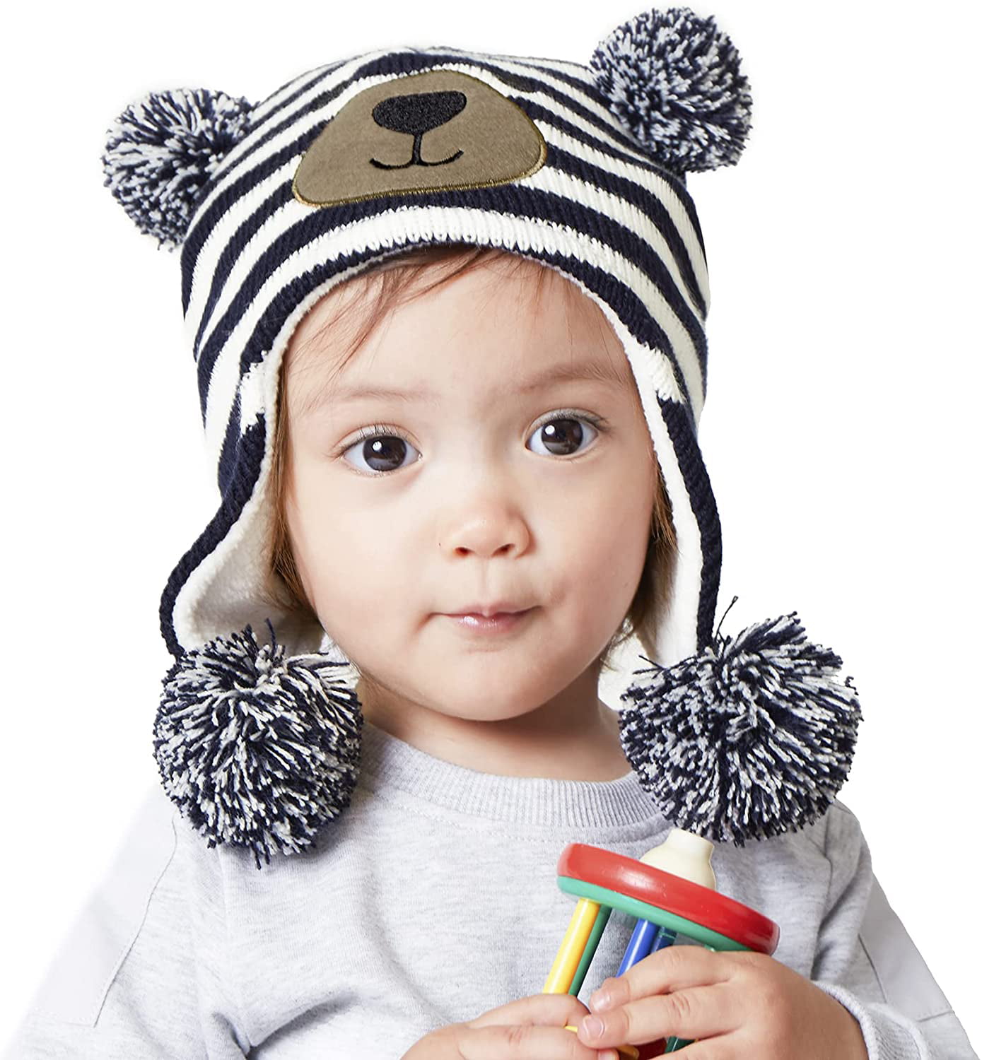 Winter Beanie Hat for Baby Kids Toddler Infant Newborn Earflap Cute Warm Fleece Lind Knit Cap for Boys Girls 