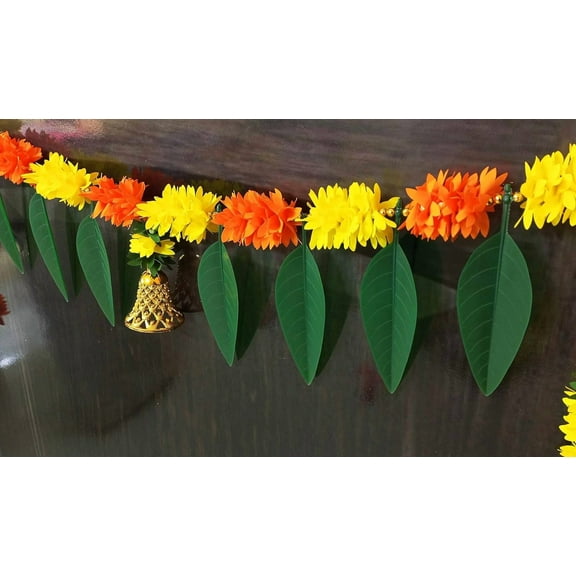 Swadeshi Desire's Latest Toran For Main Door Home Decoration Entrance Hanging Handmade Bandarwal Gift Item (Yellow Orange) - 40 Inch