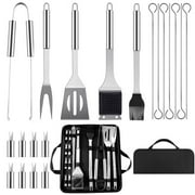 VINAUO Grill Tools Set,Grill Set,Grilling Utensil Set,Grilling Accessories,Stainless Steel Grill Set, BBQ Kit,BBQ Grill Tools for Outdoor Camping Kitchen,21 Pcs