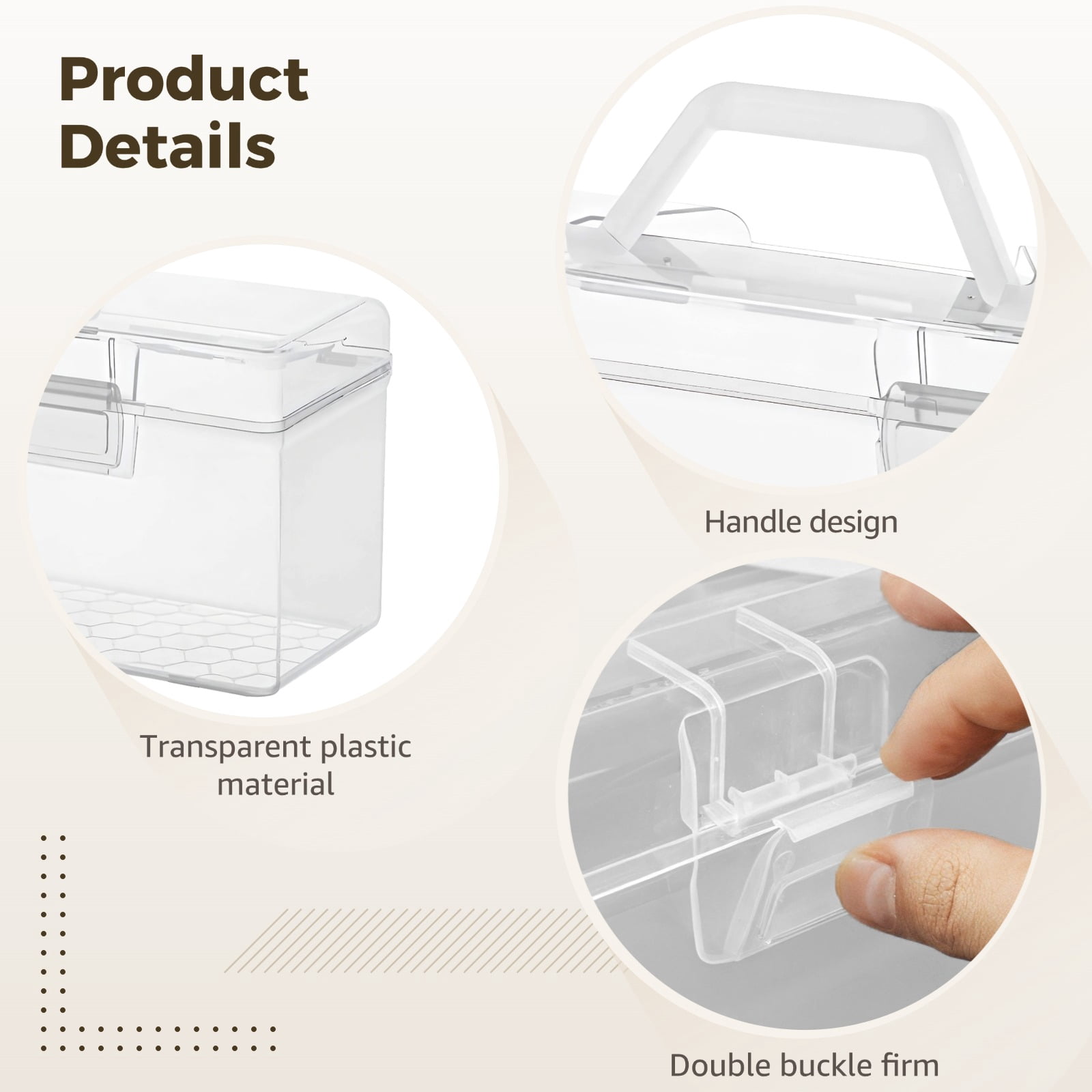 3PCS Acrylic Paint Storage Organizer, Transparent Portable Stackable Art Supplies Holder with Double Locks, Paint Brush & Craft Tool Box for Painting