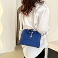 thumbnail image 2 of Sonducket Bolso de hombro de cuero para mujer, cartera de Color sólido, bolsas de almacenamiento para interiores y exteriores, bolsos de compras, festival Bolsas de mensajero y de hombro azul, 2 of 8