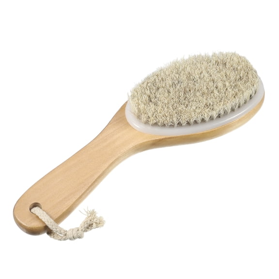 Vocoste Curved Handle Bath Brush Short Body Scrubber for Bath 9.84" Length Brown 1 Pc