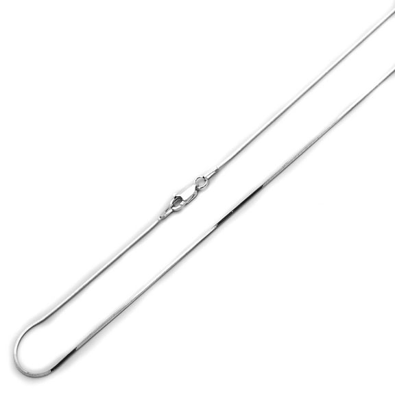 Sterling Silver 0.7mm Italian Square Snake Chain Necklace(7"~30" Inch)