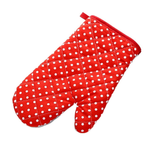 Billuyoard Manopla Microondas Horno Guante Algodón Elaborado Manoplas para hornear Rojo Pequeños puntos Type3 NO3