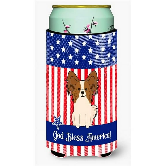 Carolines Treasures BB3073TBC Patriotic USA Papillon Red White Tall Boy Beverage Insulator Hugger