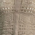 thumbnail image 5 of BADHUB Women Lace Crochet Tops Short Sleeve V Neck Beach Drawstring Shirt Cover Ups Summer Y2k Hollow Out Beachwear Poncho Khaki S, 5 of 6
