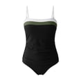 thumbnail image 6 of IYYVV Bandeau Tankini Swimsuits For Women - Two Piece Ruched Tummy Control Bathing Suit Strapless Modest Swimwear With Bottoms Black XL, 6 of 6