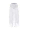 thumbnail image 6 of Inleife Womens Solid Color Perspective Pleated Skirt With Lace Shiny Crystal Mesh Buttocks Wrapped Skirt High Waisted And Long Half Length Skirt White S, 6 of 7