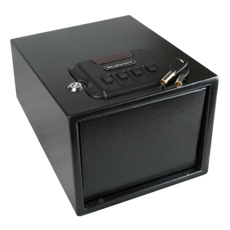 Gun Safe with Digital Lock and Manual Override Keys- 1.2 mm Thick Walls, 1.5 mm Thick Spring Loaded Door by Stalwart