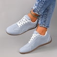 thumbnail image 3 of QWKLEAJ Women’s Low Top Lace Up Retro Sneakers, Soft Suede Round Toe Gum Sole Casual Dress Shoes for Women Daily Walking Street Fashion Trainers Light Gray 7, 3 of 6