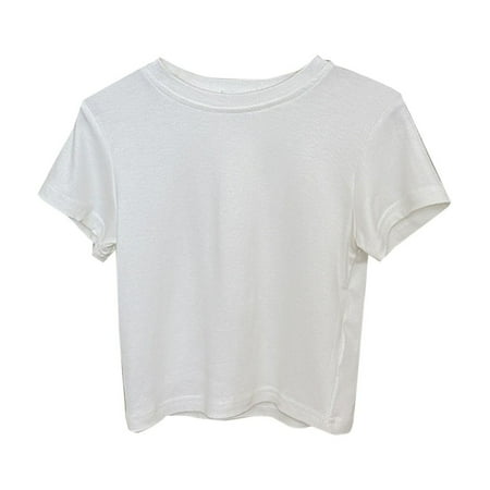 

Geire 1 Pack Boys Girls Everyday Casual Short Sleeve Crew Neck T-Shirt Solid Soft Cotton T Loose Comfy Sizes 90-140