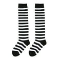 thumbnail image 3 of CAIVO Girl Knee High Socks Striped Stockings Soft Stretchable Comfortable Breathable Fashionable Long Socks Daily Wear Fashionable Child Solid Color Socks, 3 of 3