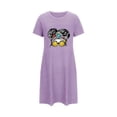 thumbnail image 4 of Utoimkio Short Sleeve Nightgowns for Women Plus Size Soft Sleepshirt Casual Print Scoop Neck Nightshirts Casual Loungewear for Women, 4 of 5
