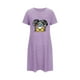 thumbnail image 4 of Camisón corto de talla grande para mujer, camisón de manga corta con estampado de pecho a la moda, camisón para mujer, 4 of 5