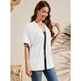 thumbnail image 5 of Demotime Women's Cardigans Open Front Short Sleeve Soft Casual Cover Up with Pockets White L, 5 of 7