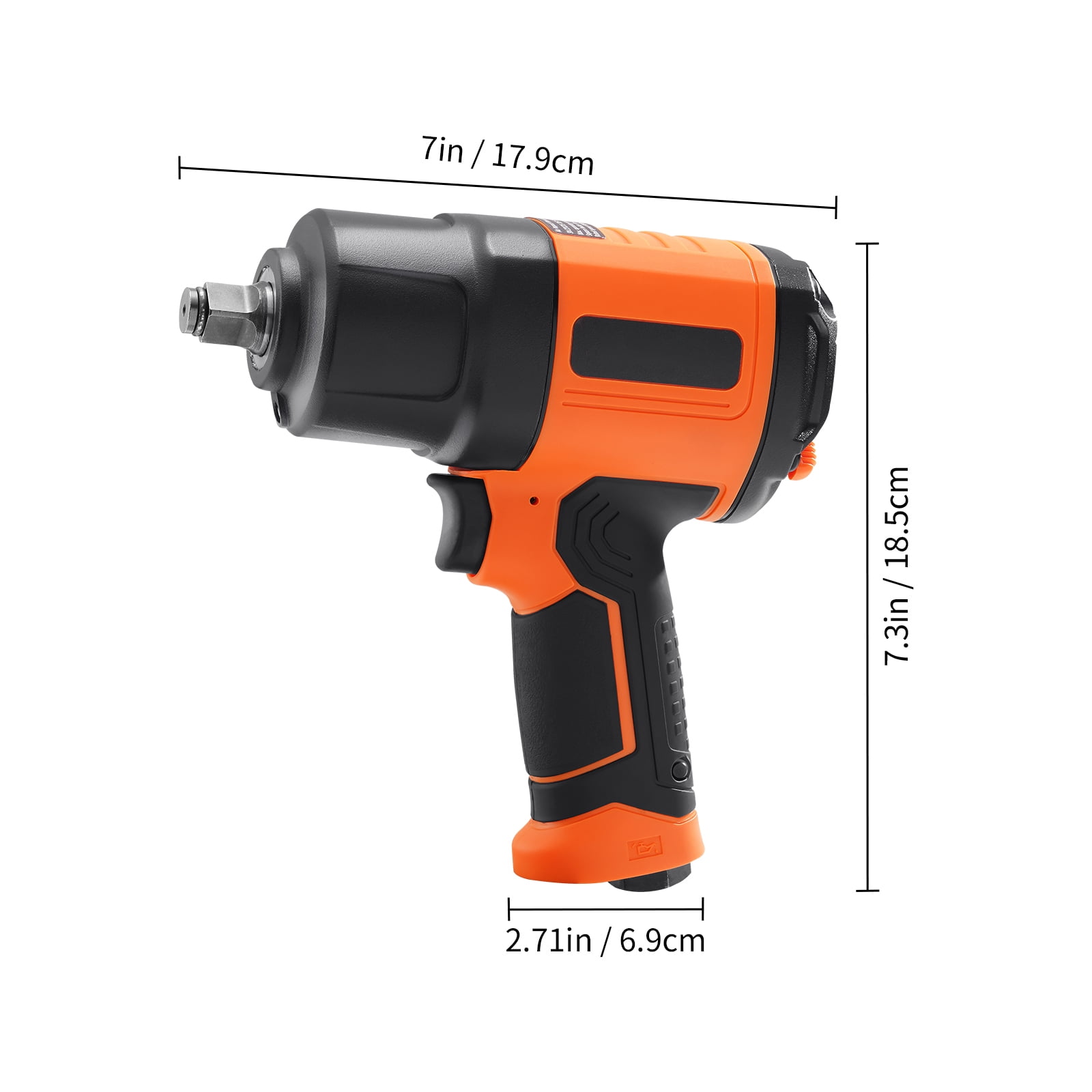 KFFKFF 1/2-Inch Air Impact Wrench, High Torque Up to 1400 ft-lbs, Lightweight 4.6 lb Design Pneumatic Impact Gun with 11-PCS Drive CR-V Steel Impact Socket Set & Carrying Case