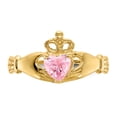 thumbnail image 5 of 14K Yellow Gold Ring Band Themed (10) October Cubic Zirconia CZ Pink, 5 of 5