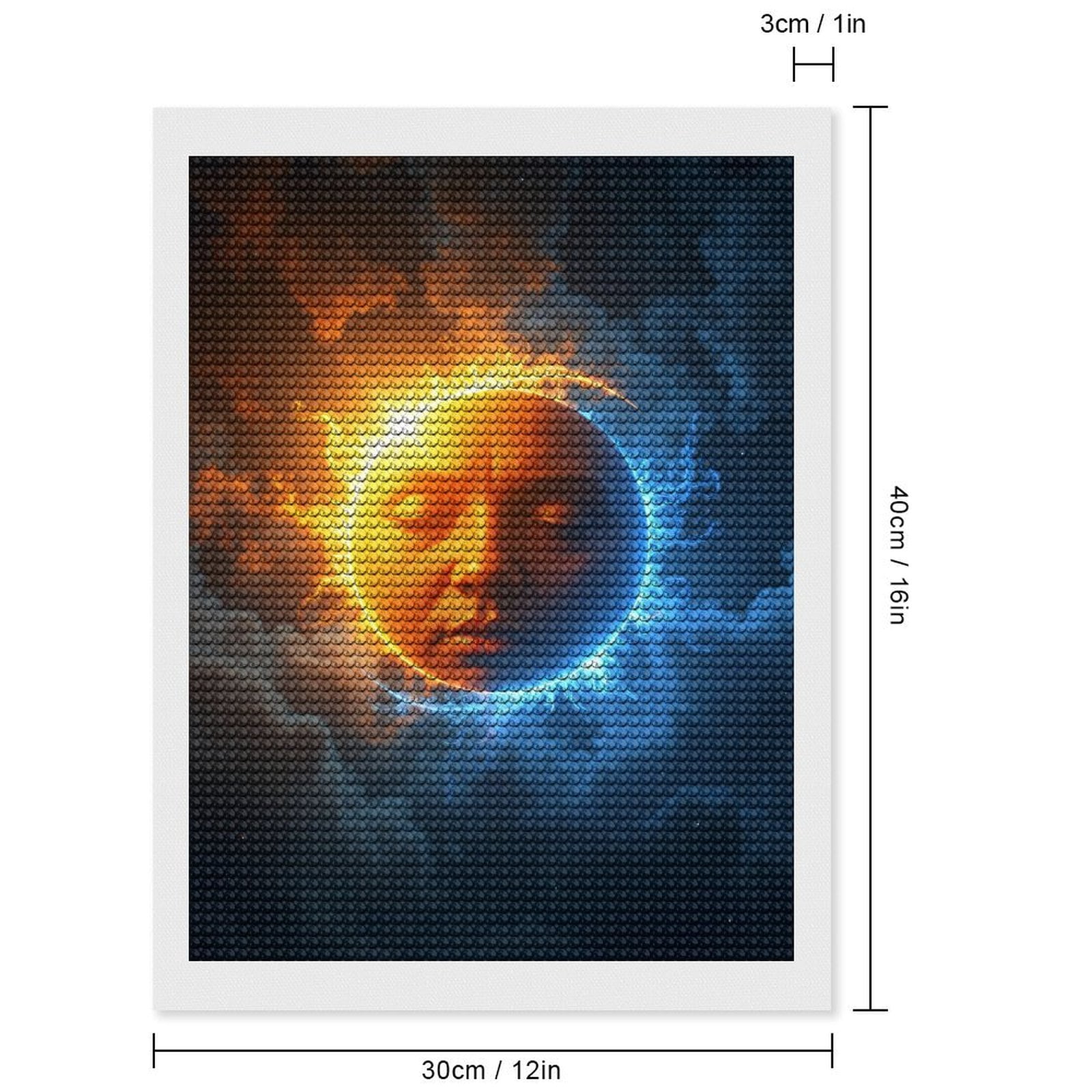 Diamond Art Kits for Adults, Sun Face Dual Colors Sky Fantasy 5D Diamond Painting Kits for Adults Beginners, DIY Full Drill Diamond Painting, Gem Art and Crafts 12x16