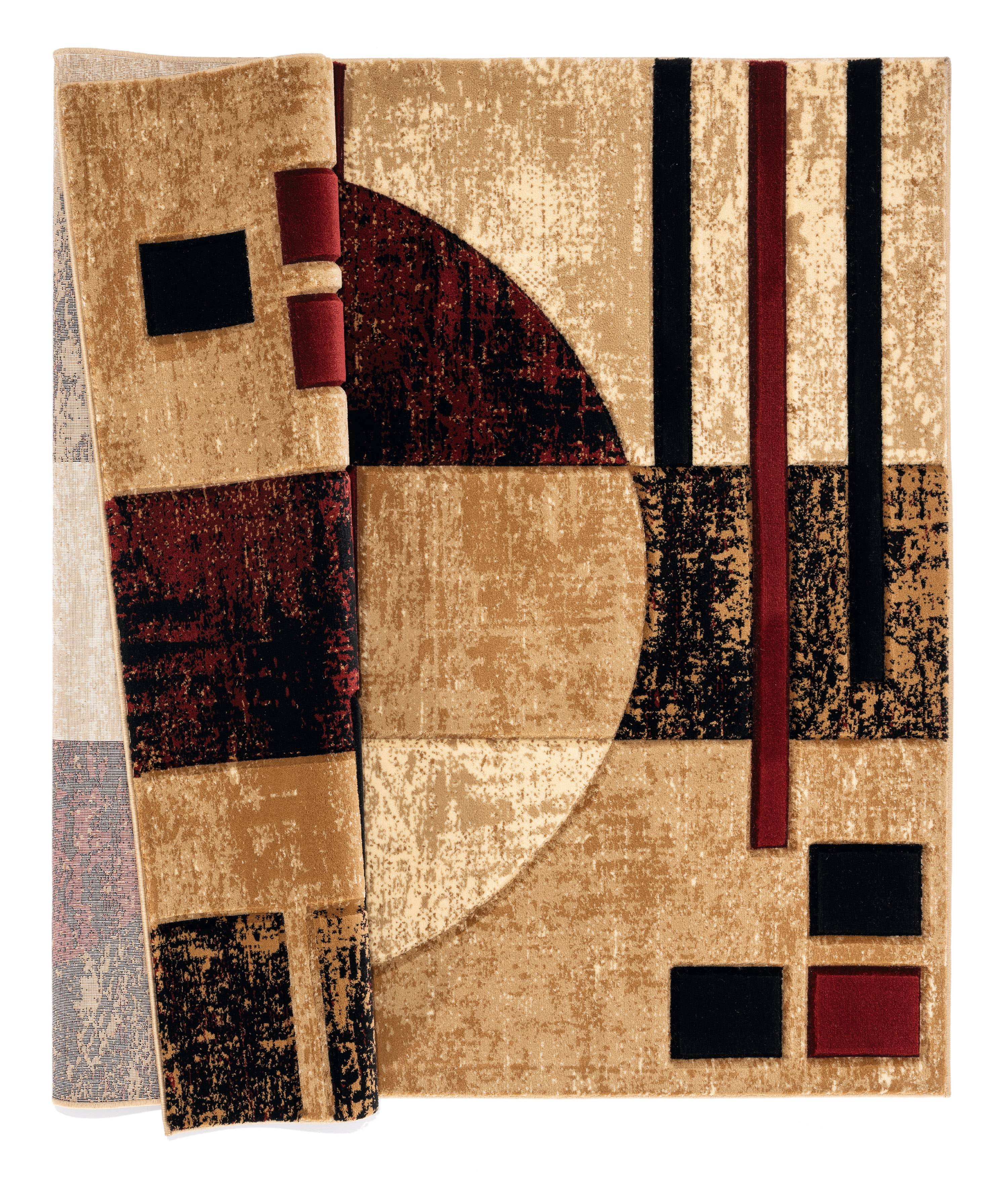 United Weavers Drachma Attica Modern Abstract Accent Rug, Burgundy, 1'10" x 2'8"