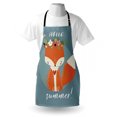 thumbnail image 4 of Hello Apron, Greetings to the Coming of Summer Season Drawing Fox Flourishing Flowers, Unisex Kitchen Bib with Adjustable Neck for Cooking Gardening, Adult Size, Multicolor, by Ambesonne, 4 of 4