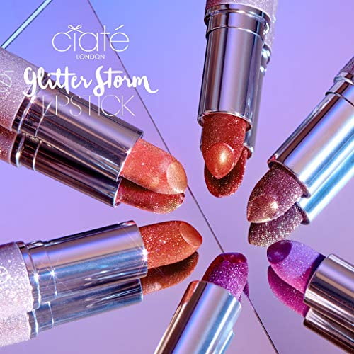 Ciate London Glitter Storm Lipstick! Shimmery Sparkly Magical Metallic Glitter Lipstick 3D Shade! Choose Six Colors! Sexy Fashion Colors! (Apollo) -