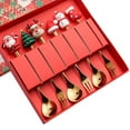 thumbnail image 3 of 6Pcs  Cutlery Kits  Christmas Spoons Forks Set Utensils with Gift Box Flatware Cutlery Set for Kitchen Dessert Daily, 3 of 6