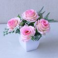 thumbnail image 1 of Baohd 1/2/3/5 Realistic Artificial Plant For Party Decor - Low Maintenance Wide Application Exquisite Crafted Potted Plant Flower Pink 1 Pc, 1 of 6