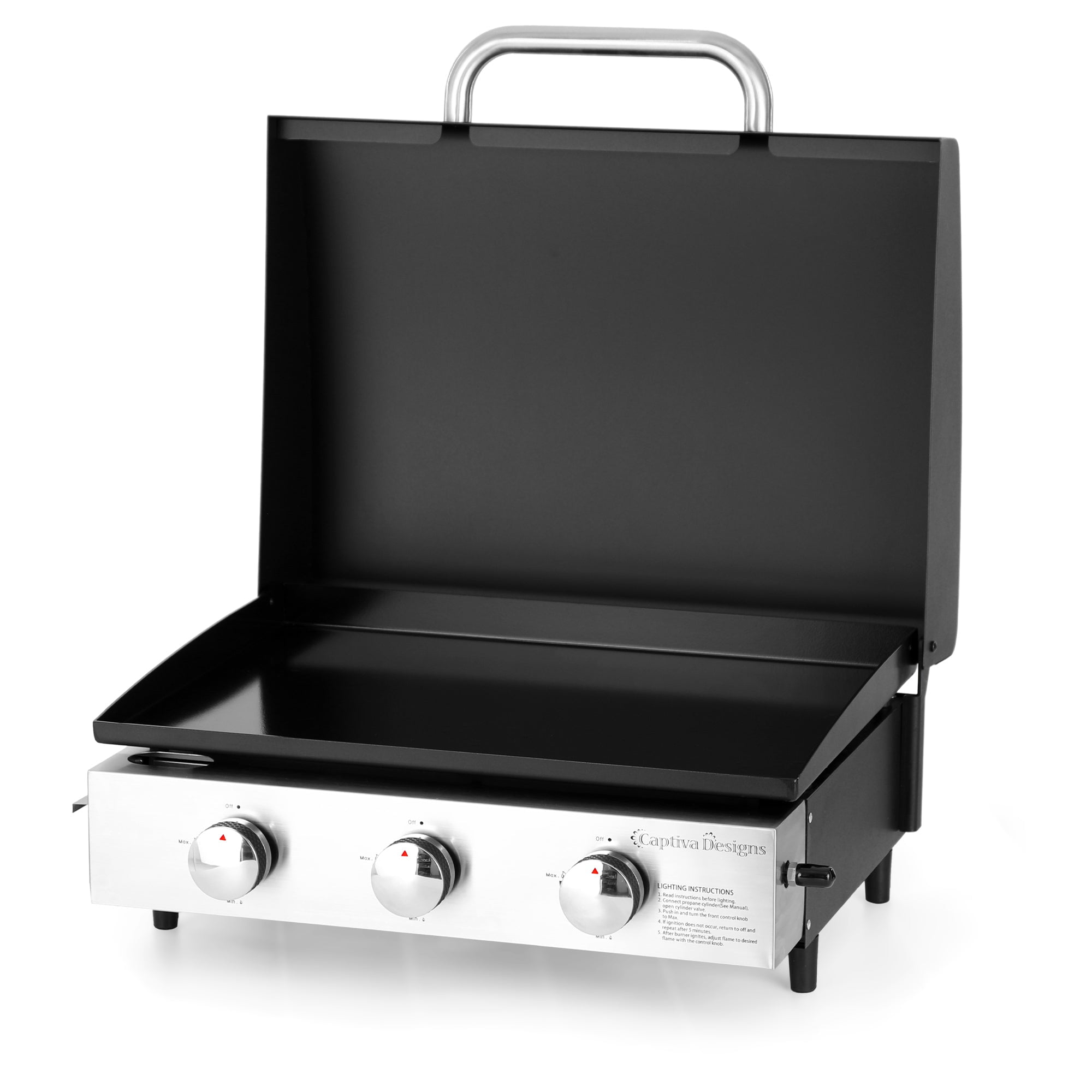 Sophia & William 3-Burners Gas Griddle Portable Flat Table Top BBQ ...