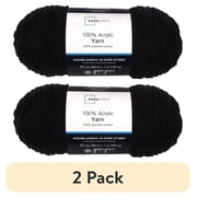 (2 pack) Mainstays Medium Acrylic Black Yarn, 7 Oz 397 Yards