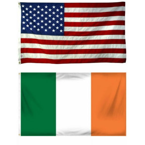 3x5 3'x5' Wholesale Combo USA American & Ireland Irish 2 Flags Banner Grommets
