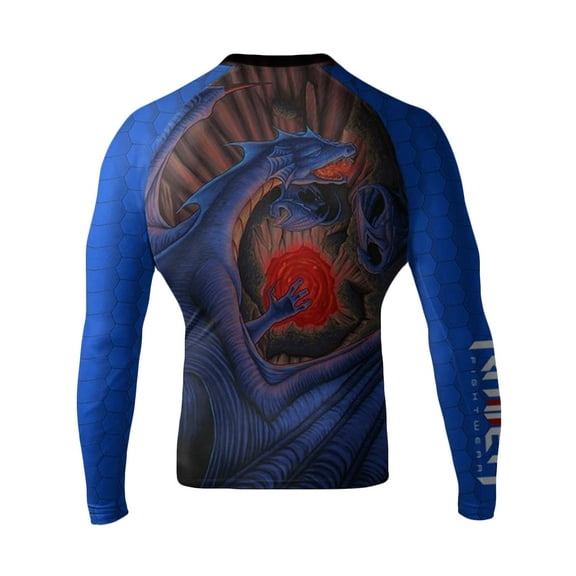 Raven Fightwear Men's Blue Dragon BJJ Jiu Jitsu Rash Guard MMA